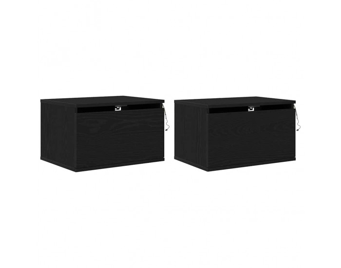 Sonata H Стенен шкаф за нощно шкафче с 2 pcs Черен дъб 50 x 36 x 30 см