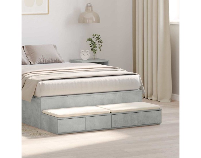 Sonata H Чекмеджета за легло Бетонно сиво 120 x 36.5 x 16.5 см