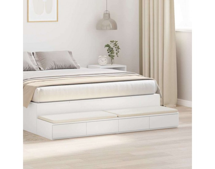 Sonata H Чекмеджета за легло Бяло 135 x 36.5 x 16.5 см Инженерно дърво