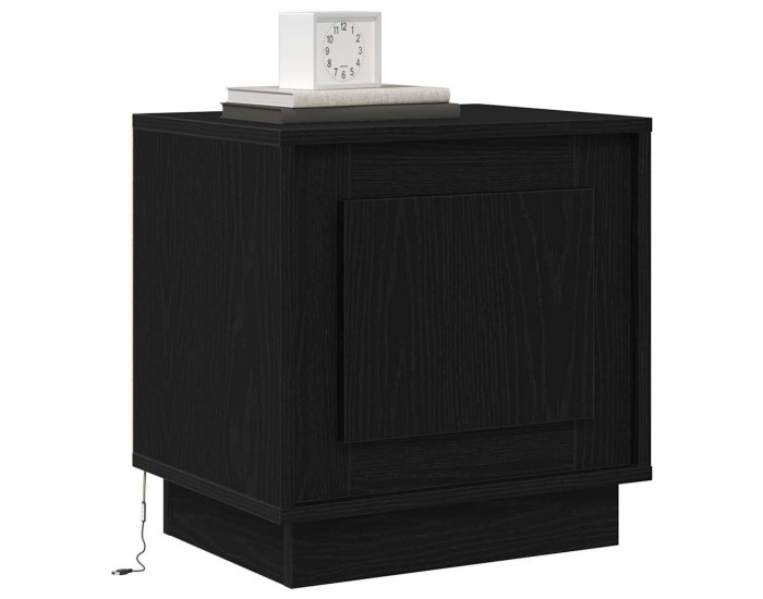 Sonata H Нощен шкаф с Черно 44 x 34.5 x 45 см Инженерно дърво