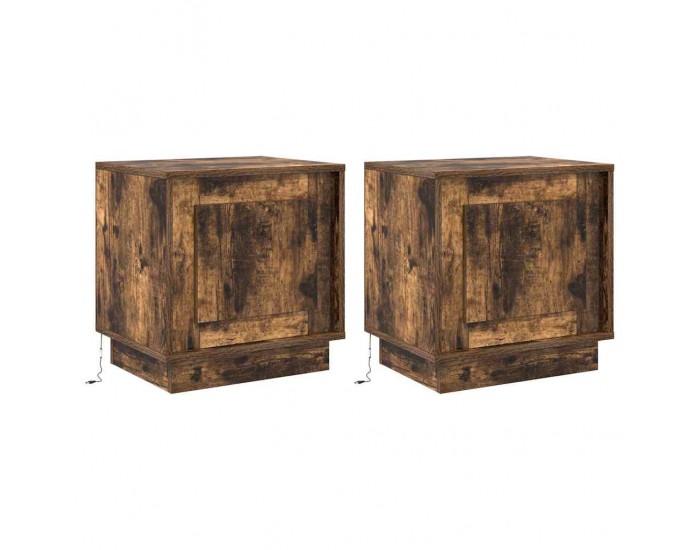 Sonata H Нощен шкаф с 2 pcs Опушен дъб 44 x 34.5 x 45 см Инженерно дърво
