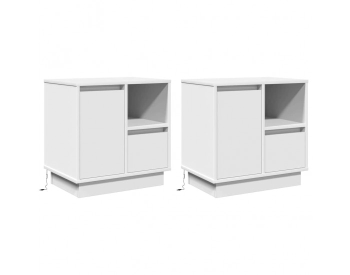 Sonata H Нощен шкаф с 2 pcs Бяло 50 x 34.5 x 50 см. Инженерно дърво