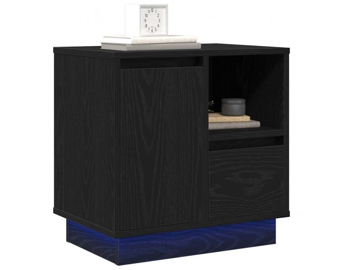Sonata H Нощен шкаф с чекмедже Черно 50 x 34.5 x 50 см. Инженерно дърво