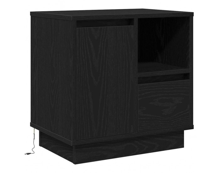 Sonata H Нощен шкаф с 2 pcs Черно 50 x 34.5 x 50 см. Инженерно дърво