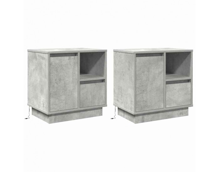 Sonata H Нощен шкаф с чекмедже с 2 pcs Бетонно сиво 50 x 34.5 x 50 см.
