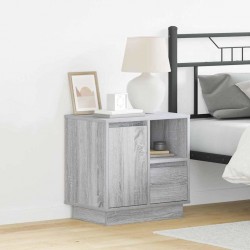 Sonata H Нощен шкаф с чекмедже с Сив 50 x 34.5 x 50 см. Инженерно дърво - Noptiere
