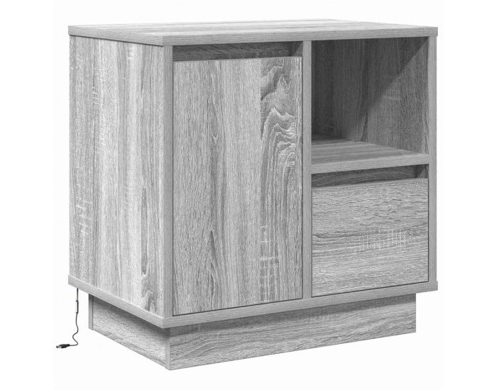Sonata H Нощен шкаф с чекмедже с Сив 50 x 34.5 x 50 см. Инженерно дърво