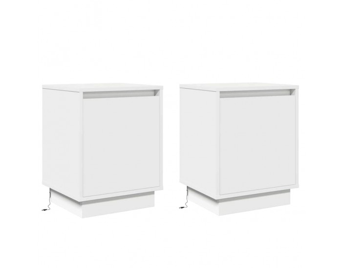 Sonata H Нощен шкаф с 2 pcs Бяло 39 x 34.5 x 50 см Инженерно дърво