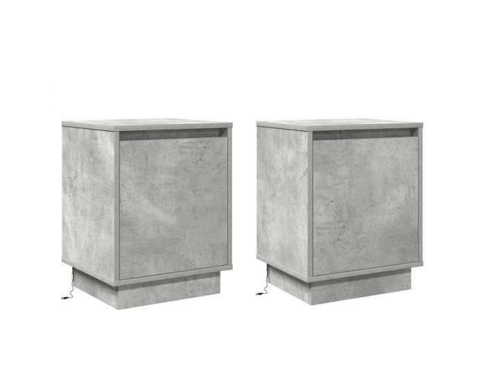 Sonata H Нощен шкаф 2 pcs Бетонно сиво 39 x 34.5 x 50 см Инженерно дърво