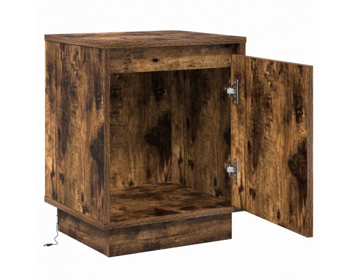 Sonata H Нощен шкаф с Опушен дъб 39 x 34.5 x 50 см Инженерно дърво