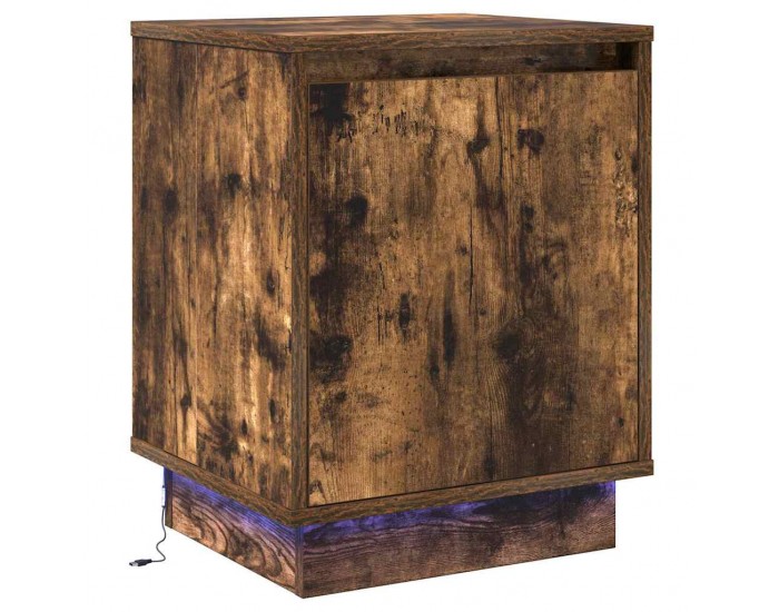 Sonata H Нощен шкаф с Опушен дъб 39 x 34.5 x 50 см Инженерно дърво