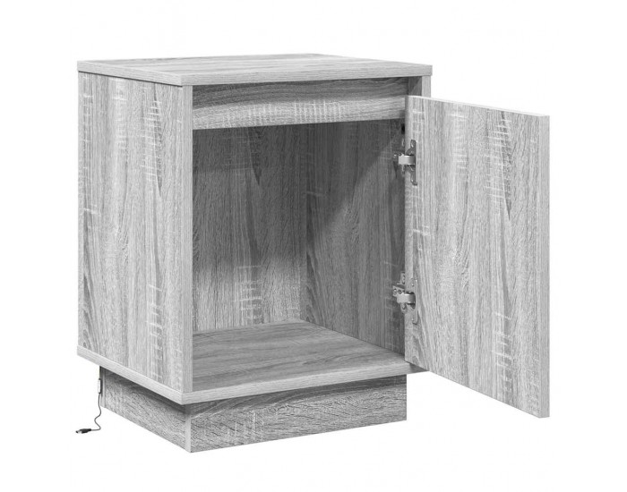 Sonata H Нощен шкаф с 2 pcs Сив 39 x 34.5 x 50 см Инженерно дърво