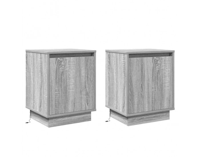 Sonata H Нощен шкаф с 2 pcs Сив 39 x 34.5 x 50 см Инженерно дърво