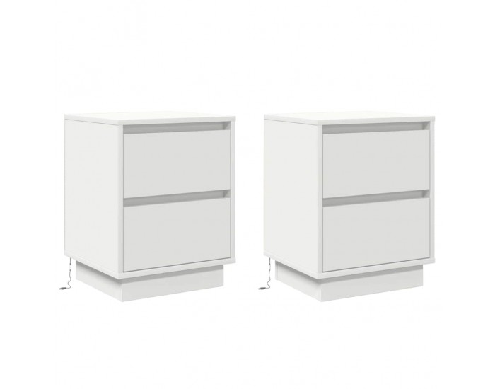 Sonata H Нощен шкаф с 2 pcs Бяло 39 x 34.5 x 50 см Инженерно дърво