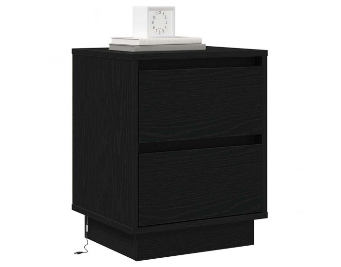 Sonata H Нощен шкаф с чекмедже с Черно 39 x 34.5 x 50 см Инженерно дърво