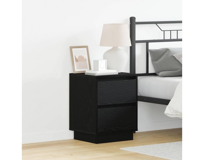 Sonata H Нощен шкаф с 2 pcs Черно 39 x 34.5 x 50 см Инженерно дърво