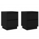 Sonata H Нощен шкаф с 2 pcs Черно 39 x 34.5 x 50 см Инженерно дърво