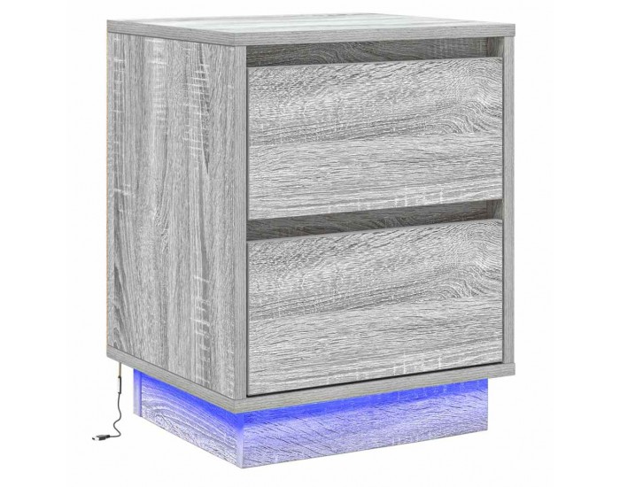 Sonata H Нощен шкаф с 2 pcs Сив 39 x 34.5 x 50 см Инженерно дърво
