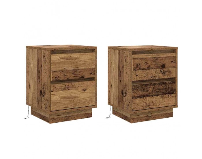 Sonata H Нощен шкаф 2 pcs Старо дърво 39 x 34.5 x 50 см Инженерно дърво
