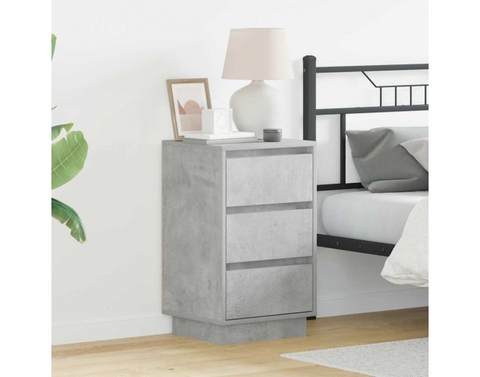 Sonata H Нощен шкаф с Циментено сиво 39 x 34.5 x 65 см Инженерно дърво