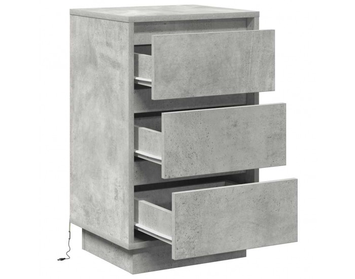 Sonata H Нощен шкаф с Циментено сиво 39 x 34.5 x 65 см Инженерно дърво
