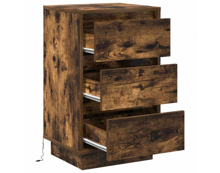 Sonata H Нощен шкаф с Опушен дъб 39 x 34.5 x 65 см Инженерно дърво