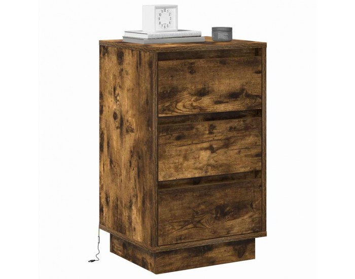Sonata H Нощен шкаф с Опушен дъб 39 x 34.5 x 65 см Инженерно дърво