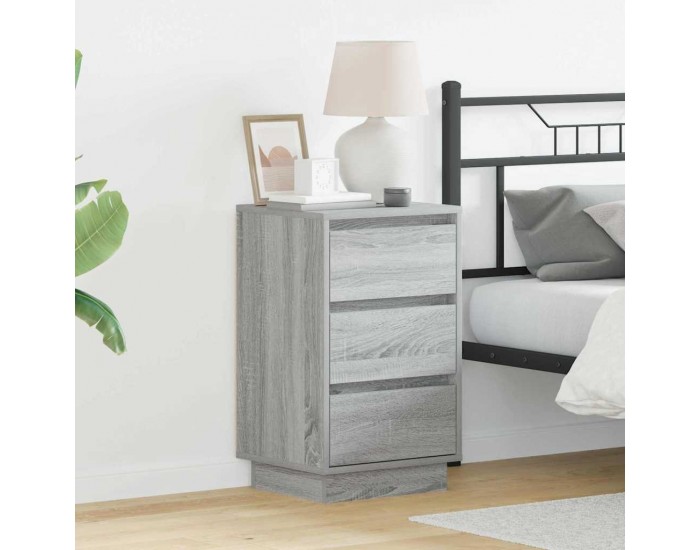 Sonata H Нощен шкаф с чекмедже с Сив 39 x 34.5 x 65 см Инженерно дърво