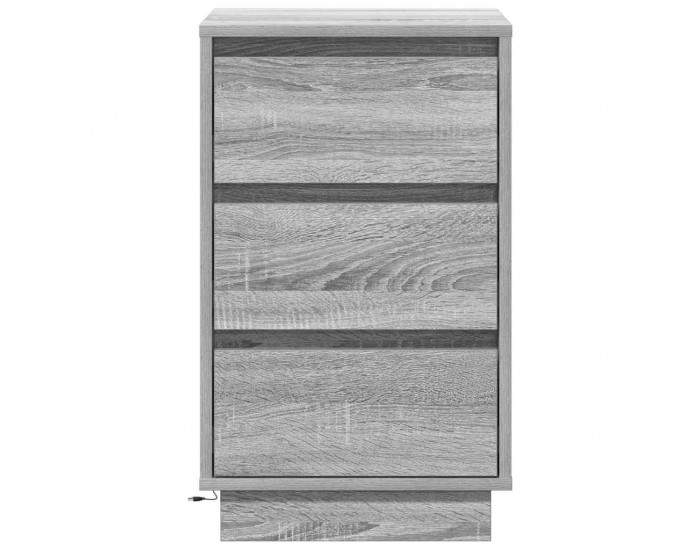 Sonata H Нощен шкаф с чекмедже с Сив 39 x 34.5 x 65 см Инженерно дърво