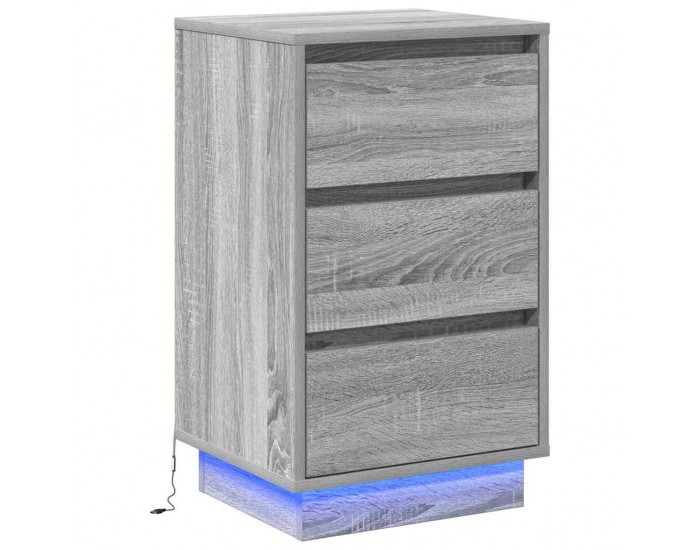 Sonata H Нощен шкаф с чекмедже с Сив 39 x 34.5 x 65 см Инженерно дърво