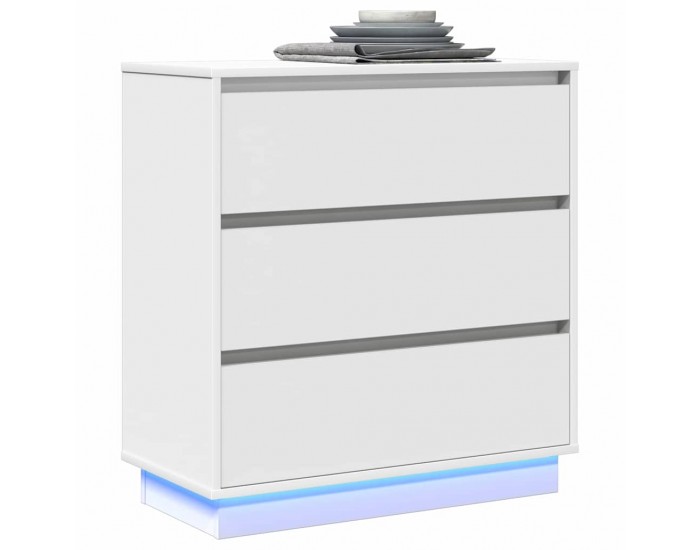 Sonata H Нощен шкаф с чекмедже с Бяло 71 x 34.5 x 75 см Инженерно дърво
