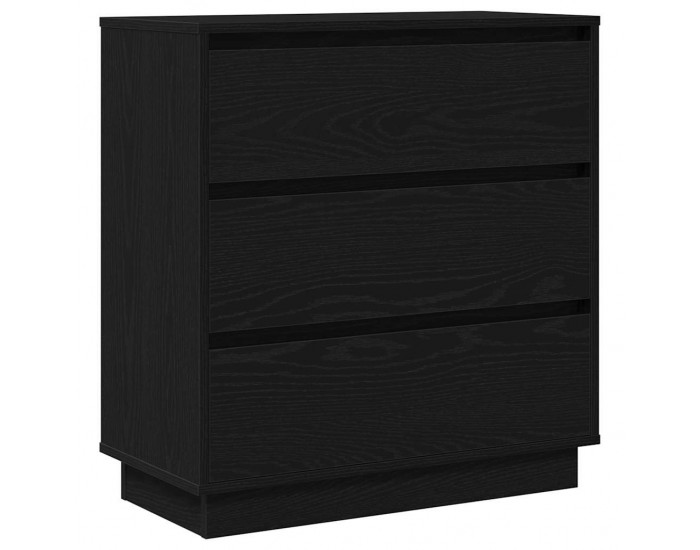 Sonata H Нощен шкаф с чекмедже с Черно 71 x 34.5 x 75 см Инженерно дърво