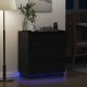 Sonata H Нощен шкаф с чекмедже с Черно 71 x 34.5 x 75 см Инженерно дърво