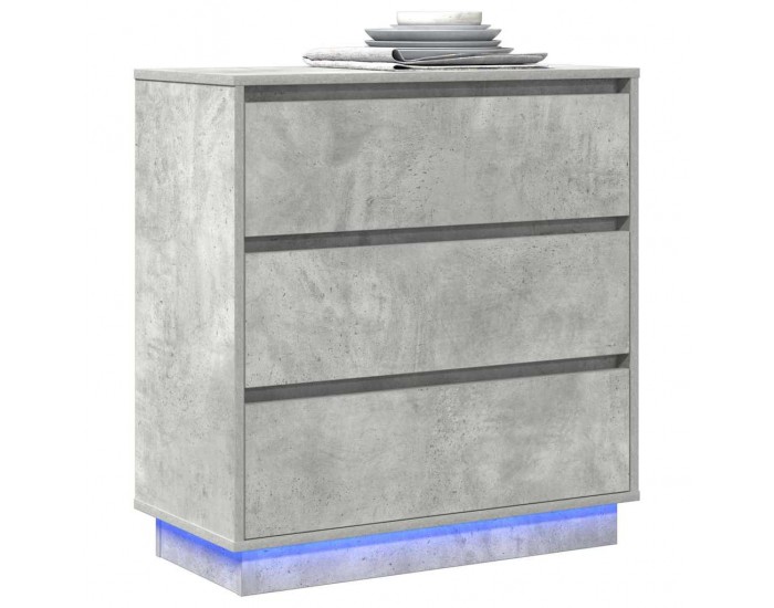 Sonata H Нощен шкаф с Циментено сиво 71 x 34.5 x 75 см Инженерно дърво