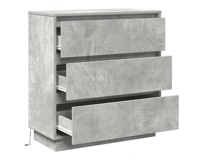 Sonata H Нощен шкаф с Циментено сиво 71 x 34.5 x 75 см Инженерно дърво