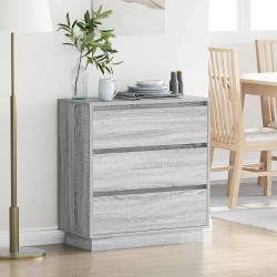 Sonata H Нощен шкаф с чекмедже с Сив 71 x 34.5 x 75 см Инженерно дърво - Noptiere