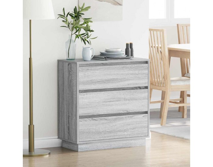 Sonata H Нощен шкаф с чекмедже с Сив 71 x 34.5 x 75 см Инженерно дърво