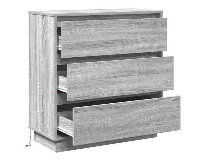 Sonata H Нощен шкаф с чекмедже с Сив 71 x 34.5 x 75 см Инженерно дърво