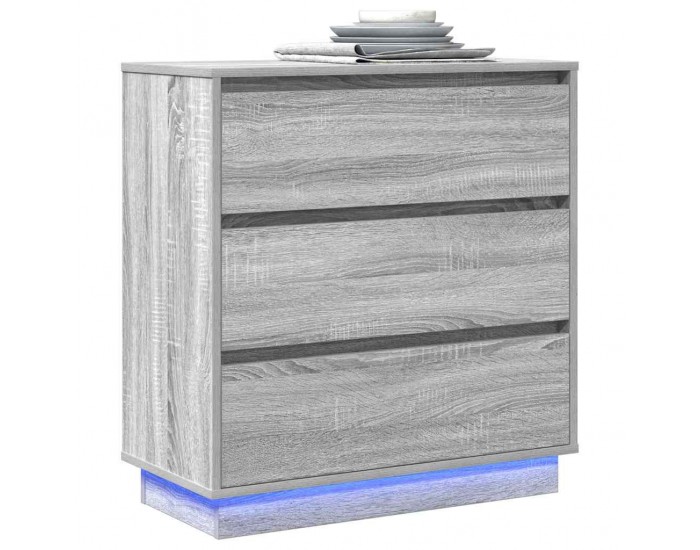 Sonata H Нощен шкаф с чекмедже с Сив 71 x 34.5 x 75 см Инженерно дърво