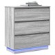 Sonata H Нощен шкаф с чекмедже с Сив 71 x 34.5 x 75 см Инженерно дърво
