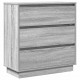 Sonata H Нощен шкаф с чекмедже с Сив 71 x 34.5 x 75 см Инженерно дърво
