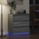 Sonata H Нощен шкаф с чекмедже с Сив 71 x 34.5 x 75 см Инженерно дърво