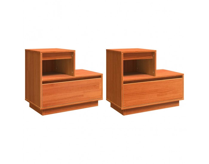 Sonata H Нощен шкаф 2 pcs Восъчнокафяв 60 x 34 x 51 см Масивно дърво бор