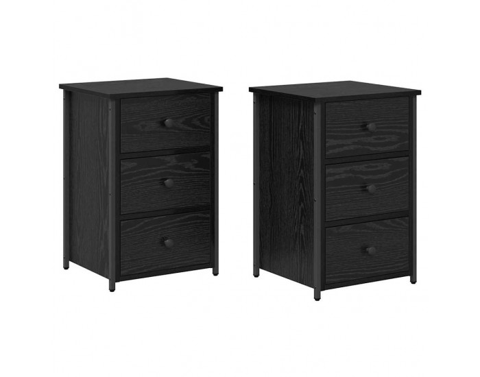 Sonata H Нощен шкаф с чекмедже 2 pcs Черен дъб