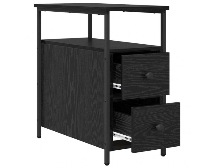 Sonata H Нощен шкаф с чекмедже Черен дъб 30 x 60 x 60 см Инженерно дърво