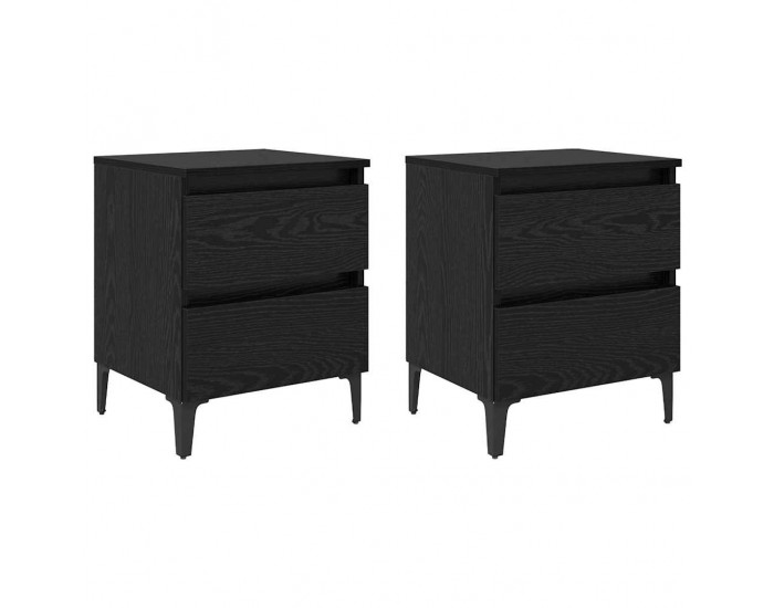 Sonata H Нощен шкаф 2 pcs Черен дъб 40 x 35 x 50 см Инженерно дърво