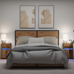 Sonata H LED нощно шкафче с чекмедже 2 pcs Старо дърво 38 x 34 x 61 см - Noptiere