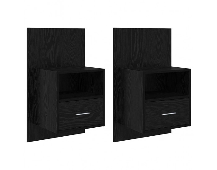 Sonata H Шкаф за легло с чекмедже 2 pcs Черен дъб 48.5 x 32.5 x 80 см
