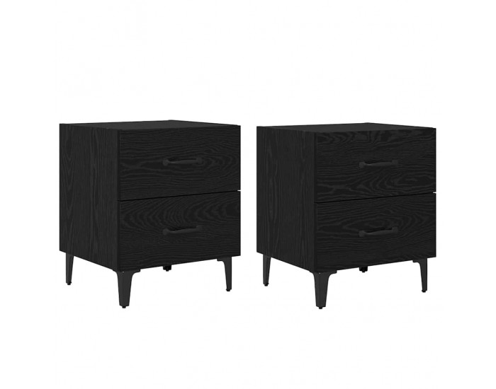 Sonata H Шкаф за легло 2 pcs Черен дъб 40 x 35 x 47.5 см Инженерно дърво