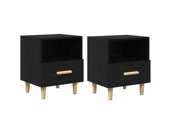 Sonata H Нощен шкаф 2 pcs Черен дъб 40 x 35 x 47.5 см Инженерно дърво